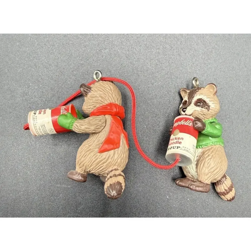 Hallmark Ornament 1988 Raccoons Campbell’s Party Line Christmas Ornament Lo16